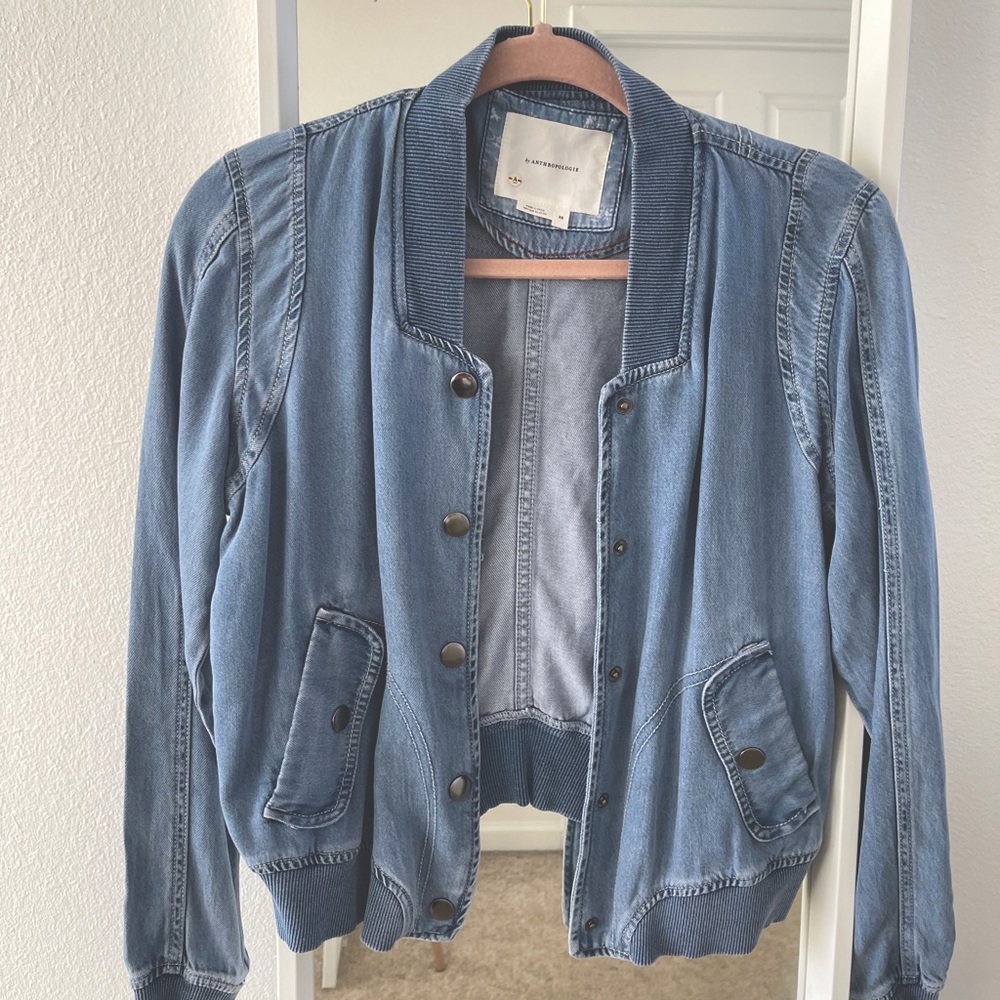 Anthropologie light wash denim jacket